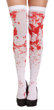 White bloody splattered stockings