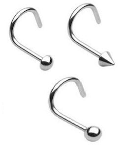 3 Pack Surgical Steel Nose Screw Ball/ Spike/ Disk - beauty spot warehouse