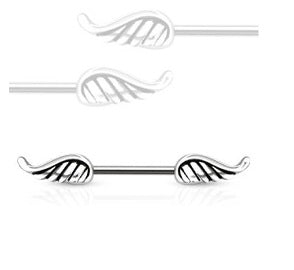 Surgical Steel Winged Nipple Bar - beauty spot warehouse