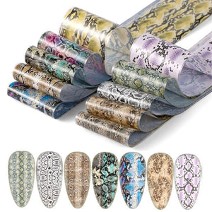 Snake patterned nail foils