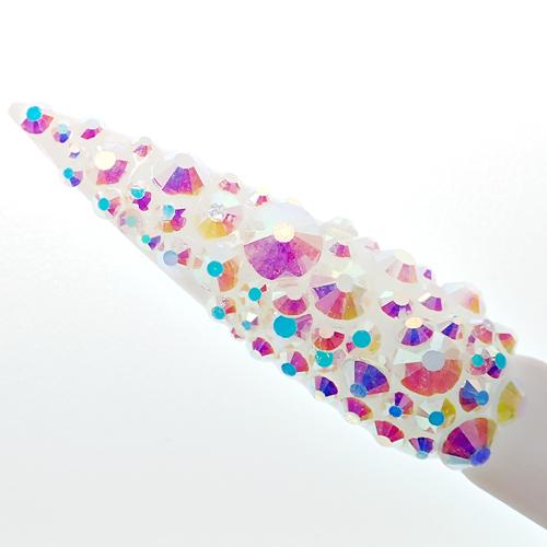 White Rainbow Genuine Italian Cristallo nail stones - beauty spot warehouse