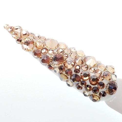 Champagne Genuine Italian Cristallo nail stones - beauty spot warehouse