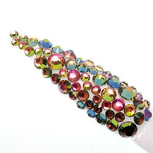 Green Rainbow Genuine Italian Cristallo nail stones - beauty spot warehouse