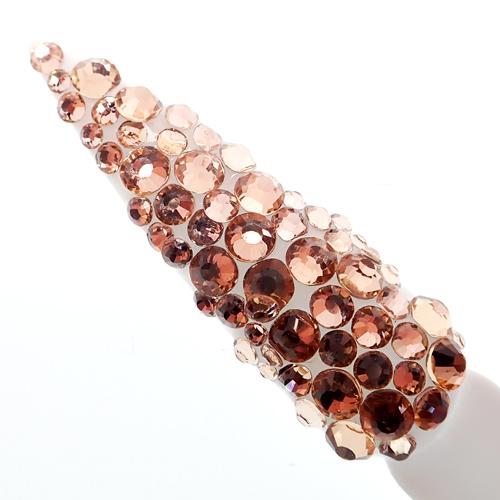 Peach crystal Colour Genuine Italian Cristallo nail stones - beauty spot warehouse