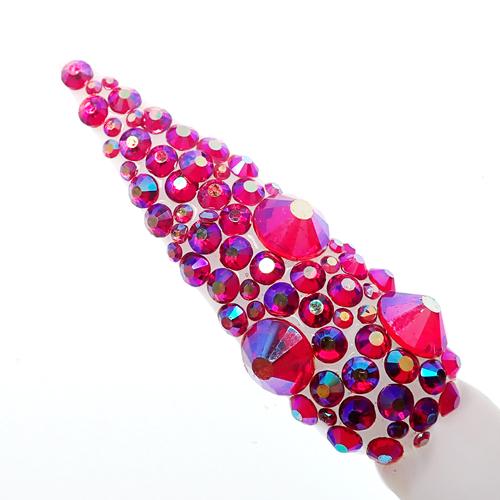 Red Rainbow Genuine Italian Cristallo nail stones - beauty spot warehouse