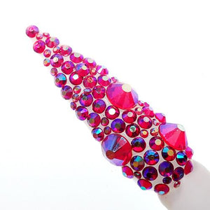 Red Rainbow Genuine Italian Cristallo nail stones - beauty spot warehouse